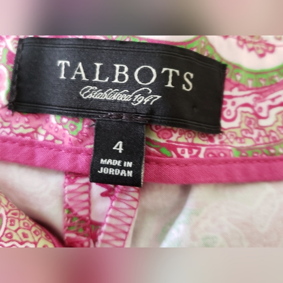 Talbots Preppy Paisley Cropped Pants - Picture 6 of 8